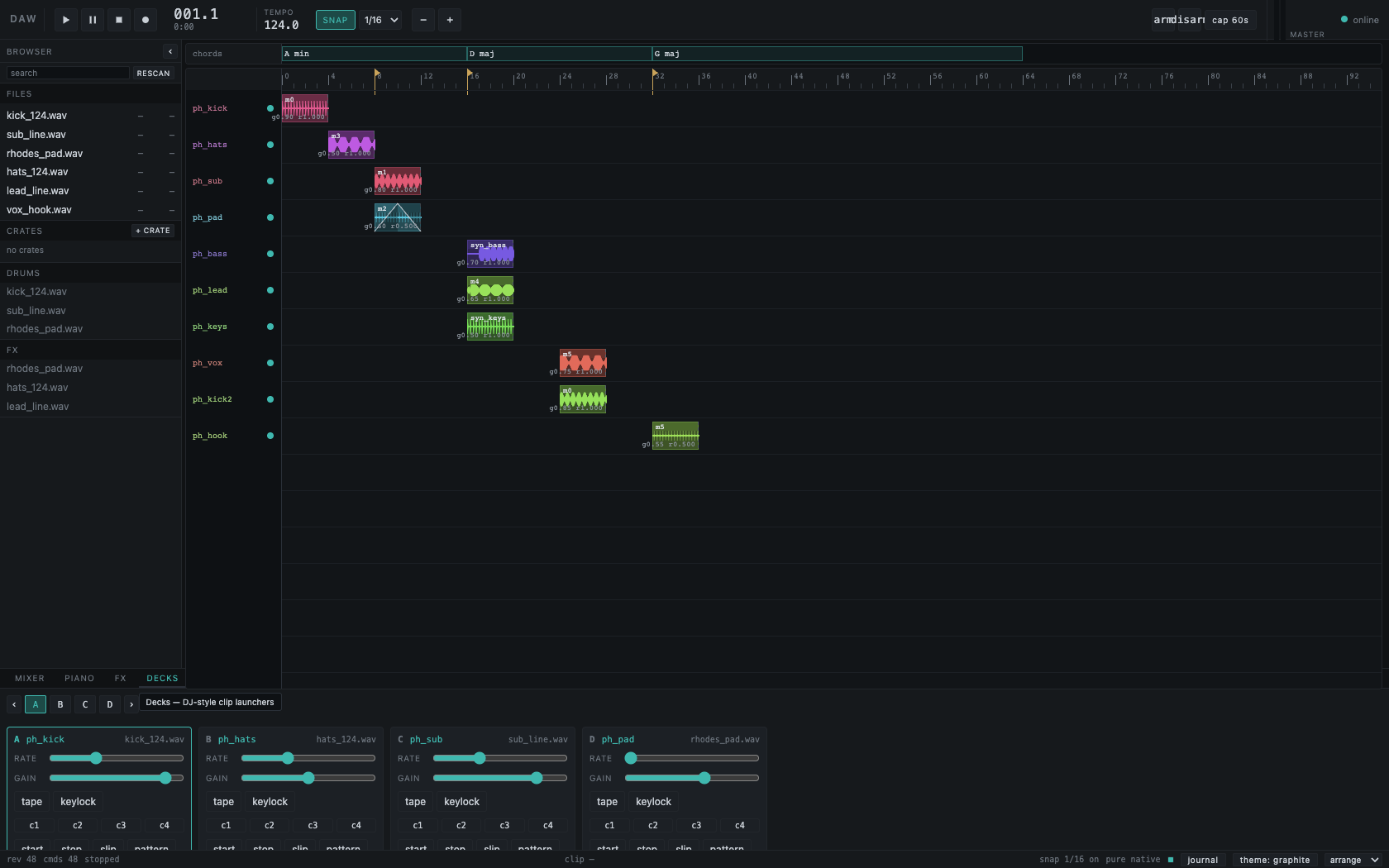 DECKS view of the Waveqi interface